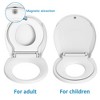 Round Toilet Seat with Toddler Seat Built in, Potty Training Toilet Seat Round Fits Both Adult and Child, with Slow Close and Magnets - 4 of 4