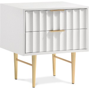 Meridian Furniture,Modernist White Gloss Nightstand - 1 of 4
