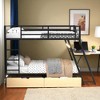 Full Size Metal Bunk Bed with Built-in Desk, Storage Drawers, Guard Rails, and MDF Shelves - 3 of 4