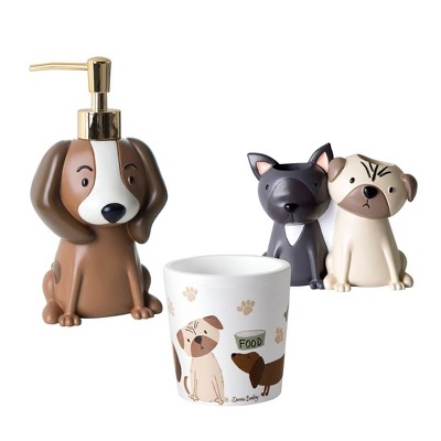 3pc Puppy Love Bath Set with Tumbler - Allure Home Creations