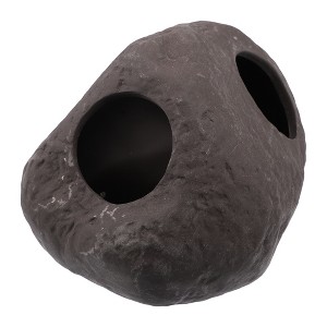 Unique Bargains Ceramic Aquarium Hideaway Rock Cave Fish Tank Decoration Brown 5.24"x3.82"x2.95" - 1 of 4