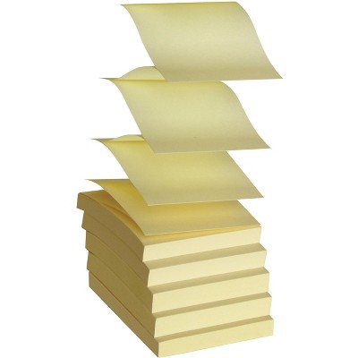 School Smart Pop-Up Self-Stick Adhesive Note, Yellow, 100 Sheets per Pad, pk of 12