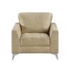 Microfiber Upholstered Chair with Elegant Modern Style, Attached Seat and Reversible Back Cushions, Foam Padding, Solid Wood Frame - 2 of 4
