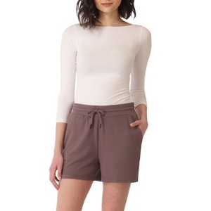 Rekucci Women's Soft Knit Loungewear Shorts with Pockets - 1 of 4