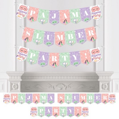 Big Dot of Happiness Pajama Slumber Party - Girls Sleepover Birthday Party Bunting Banner - Party Decorations - Pajama Slumber Party