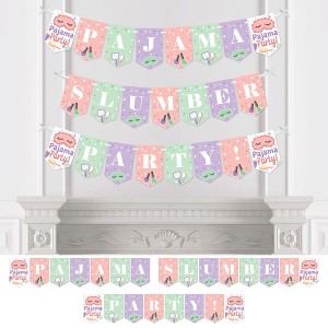 Big Dot of Happiness Pajama Slumber Party - Girls Sleepover Birthday Party Bunting Banner - Party Decorations - Pajama Slumber Party - 1 of 4