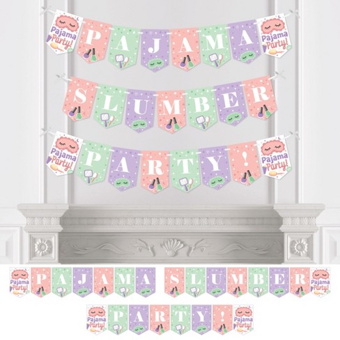 Big Dot Of Happiness Pajama Slumber Party - Girls Sleepover Birthday Party  Bunting Banner - Party Decorations - Pajama Slumber Party : Target