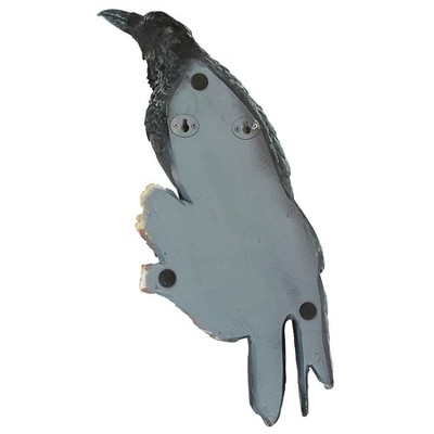 Charcoal Black Resin Raven Wall Sculpture, 20.2" Height