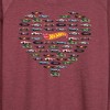 Women's - Hot Wheels - Valentine's Hot Wheels Heart Lightweight French Terry Wide Neck Long Sleeve Shirt - 2 of 4