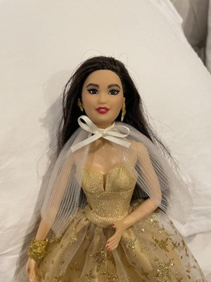 Barbie 13 Signature 2023 Holiday Collector Doll with Golden Gown and Black  Hair