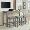 Aukfa 4-Piece Multi-Functional Dining & Bar Table Set with Built-in Power Outlet - Modern Space-Saving Solution for Living Rooms - 4 of 4
