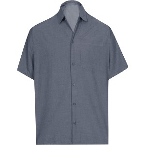 LA LEELA Mens Short Sleeve Button Down Shirts Solid Shirt Beach Tops with Pocket Casual Vacation Camp Dress Shirts for Men - 1 of 4