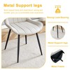 Set of 4 Upholstered Dining Chairs Metal Kitchen Chairs Dining Room Chairs with Ergonomic Design, Black/Dark Gray+White/Gray-ModernLuxe - 4 of 4