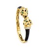 Ross-Simons 1.30 ct. t.w. White Zircon and .60 ct. t.w. Green Chrome Diopside Panther Bangle Bracelet in 18kt Gold Over Sterling With Black Enamel - 3 of 4