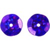 John Bead Flat Round Plastic Loose Sequins Hologram with Hole Craft Embellishments Purple 8mm 850 Pieces - 2 of 4