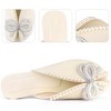 Perphy Women's Peep Toe Pearl Decor Slip-on Flat Slides Mules - 3 of 4