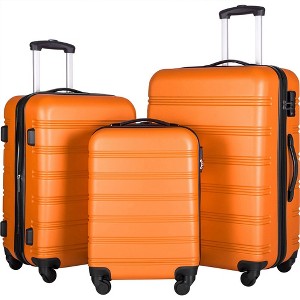 3 Piece Luggage Set With Spinner Wheel 3-digit Combination TSA Lock ABS Lightweight Suitcase For Business Travel 3 Sizes 20" 24" 28" - 1 of 4