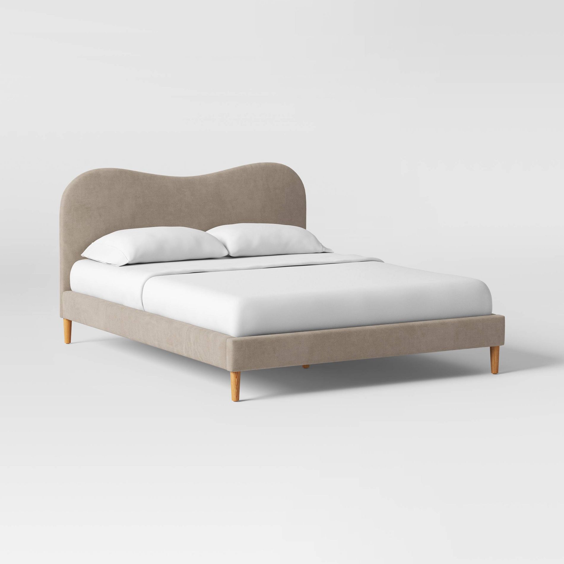 Twin Scalloped Wave Bed Velvet Cocoa - Threshold™