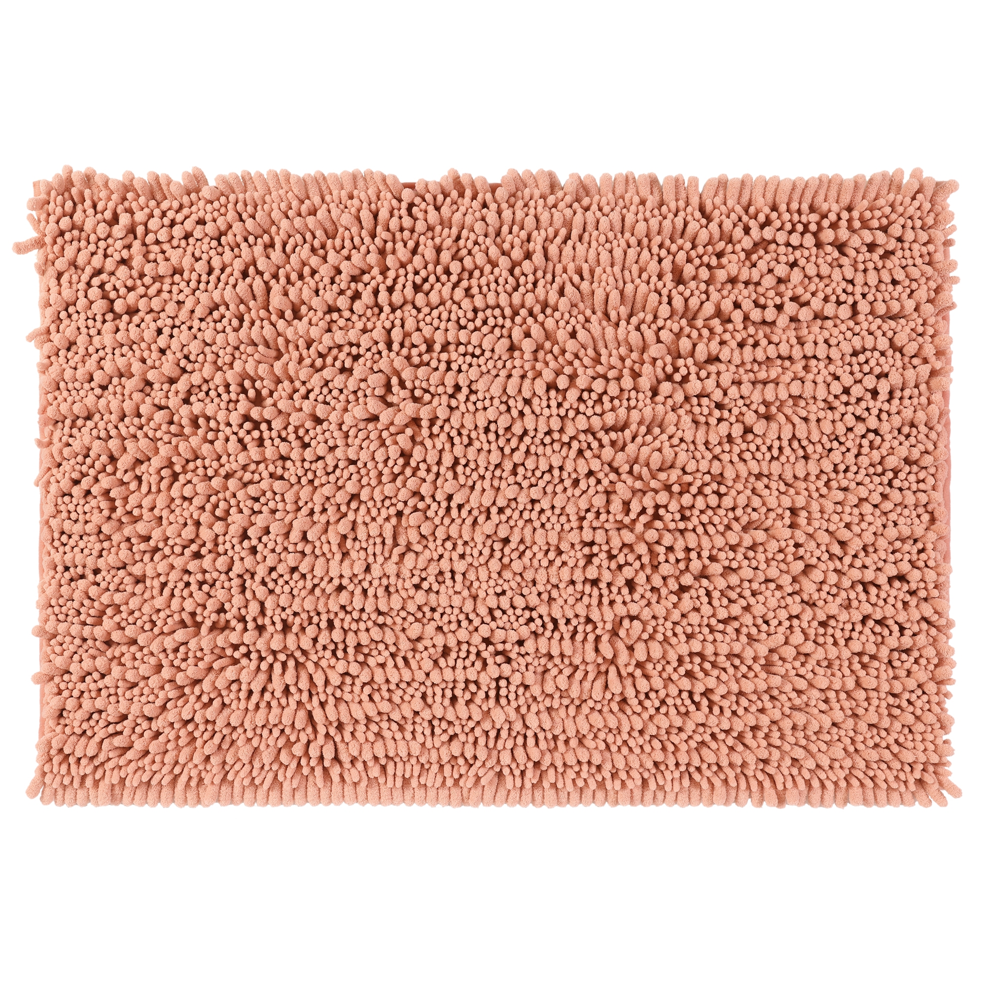 Unique Bargains Chenille Non-Slip Plain Washable Soft Bathroom Rugs Bath Mat 1 Pc Pink 16" x 24"