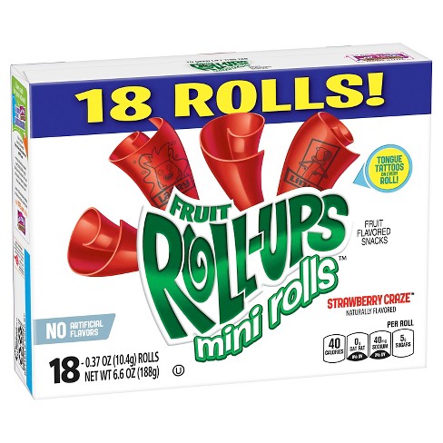 Betty Crocker Fruit Roll-Ups Mini Rolls Strawberry Craze Snacks - 18ct : Target