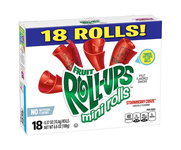 Betty Crocker Fruit Roll-Ups Mini Rolls Strawberry Craze Snacks - 18ct
