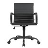 LeisureMod Harris Faux Leather Adjustable Swivel Office Conference Chair in Black Iron Frame - 2 of 4