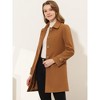 Allegra K Women's Winter Outerwear Peter Pan Collar Mid-thigh A-line Single Breasted Coat - 3 of 4