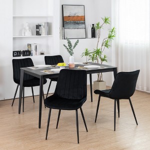 DYHOME Mid-century Modern Dining Chairs, Velvet Upholstered Metal Side Chair, Set of 4 - 1 of 4