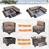 ALAULM 13 Pieces Patio Furniture Set, Rattan Wicker Outdoor Conversation Sets, Furniture Sofa Set w/43in Propane Fire Pit Table - 3 of 4