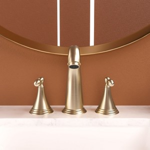 PAGED Bathroom Sink Faucet 2 Handle Widespread Sink Faucet with Pop Up Drain and 2 Water Supply Lines, Faucet for Bathroom Sink - 1 of 4