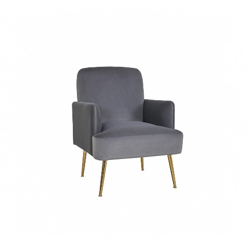 Rosa Transitional Comfy Living Room Armchair With Metal Legs