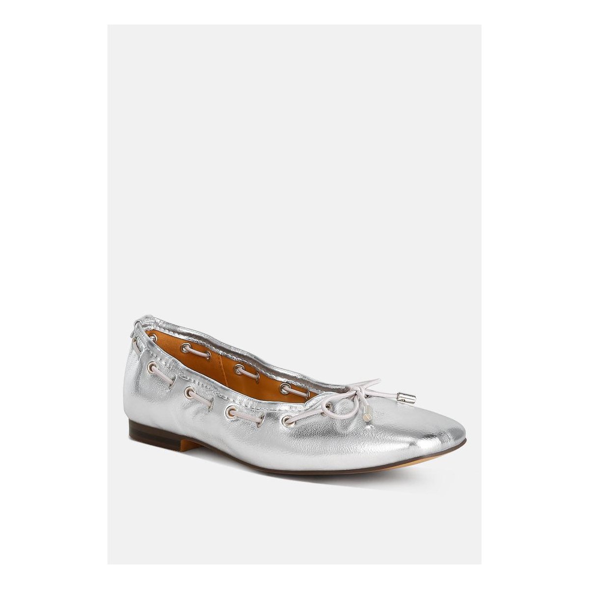 Обувь Rag & Co Womens Marlow Metallic Eyelet Detail Bow Ballerinas 8 — фото 2