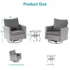 Sonkuki 3-Piece Patio Chair Set Swivel Rocking Chair Set Side Table Suiting Backyard, Poolside and Patio - 3 of 4