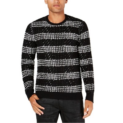 I.N.C International Concepts Mens Chunky Striped Pullover Sweater, Black, X-Large