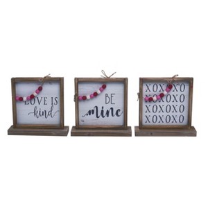 Wood Decor w/Beads Set of 3 - 1 of 1