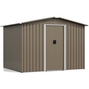 ALAULM Outdoor Storage Shed Waterproof, Large Garden Tool Shed with Air Vents and Lockable Sliding Door, Metal Shed Outdoor Storage for Garden - 1 of 4