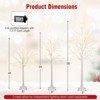 Costway 4’ 5’ 6’ Lighted Birch Tree Set Artificial Christmas Tree with 96 + 72 + 48 Warm White LED Lights - 3 of 4