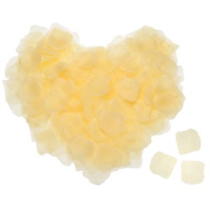 Unique Bargains Wedding Birthday Decor Artificial Silk Flower Rose Petals 2x2 Inch 1200 Pcs Champagne Color - 1 of 3