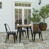 Merrick Lane Indoor/Outdoor Dining Table, 30" Round All Weather Poly Resin Top with Steel Base - 2 of 4