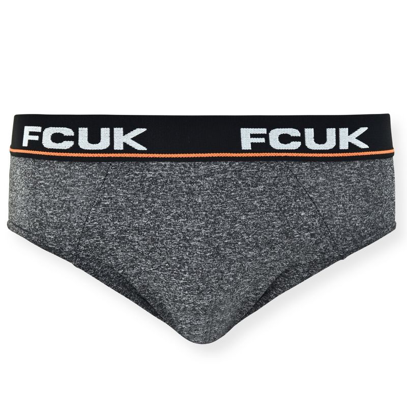 French Connection Men's 4 Pack 360 Stretch Hip Briefs - Premium Underwear for Men in Black, Grey, Dark Grey, Black/Orange Size: XX Large, 2 of 8