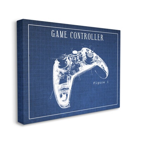 Stupell Industries Blueprint Of Traditional Video Game Controller ...