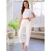 INSPIRE CHIC Women's Pajama Bottoms Fleece Elastic Waistband Loungewear Warm & Soft Long Pants - 3 of 4