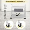 3 Tier Stainless Steel Utility Cart, Heavy Duty Rolling Kitchen Service Cart with 2 Under Shelves & 4 Wheels, for Home, Restaurants - 3 of 4