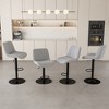 KWPZQEB Swivel Bar Stools Set of 2, Fabric Upholstered Seat with Adjustable Height, Counter Bar Stools with Back & Metal Legs for Bar, Kitchen Islands - 3 of 4