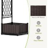 PE Coated Metal Garden Arch with 2 Planter Boxes, Weather-Resistant Trellis for Climbing Plants, Decorative Wedding Arbor for Backyard or Lawn - 3 of 4