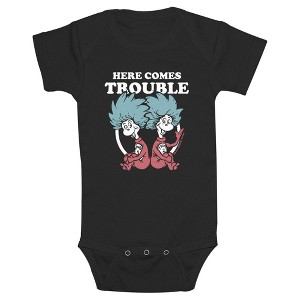 Infant's Dr. Seuss Here Comes Trouble  Bodysuit - Black - 6 Months - 1 of 3