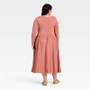Women's Long Sleeve Knit Midi A-Line Dress - Ava & Viv™ - 2 of 3