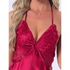 INSPIRE CHIC Women's Lingerie Silky Satin Halter Neck Open Back Babydoll Nightgowns Large Red - 4 of 4