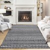 Washable Geometric Area Rug, Non-Slip Low Pile Foldable Stain-Resistant Floor Cover for Living Room Bedroom Dining Room - 3 of 4