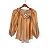 Women's Multi Stripe Round Neck Blouse - current air - 2 of 4